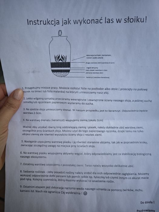 Zestaw do samodzielnego przygotowania lasu w słoiku