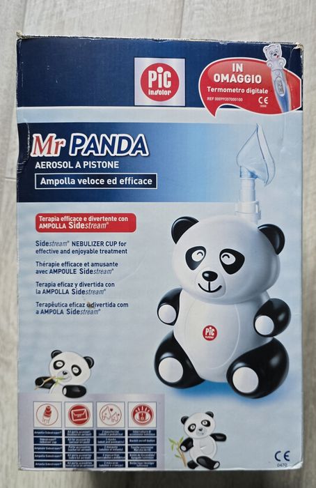 Дитячий інгалятор (небулайзер) Pic Mr Panda + HОВІ МАСКИ ТА КОЛБА