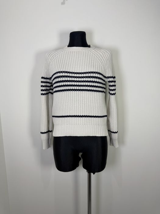 Autograph sweter damski marynarski gruby knit paski biało czarny oversize rozmiar M