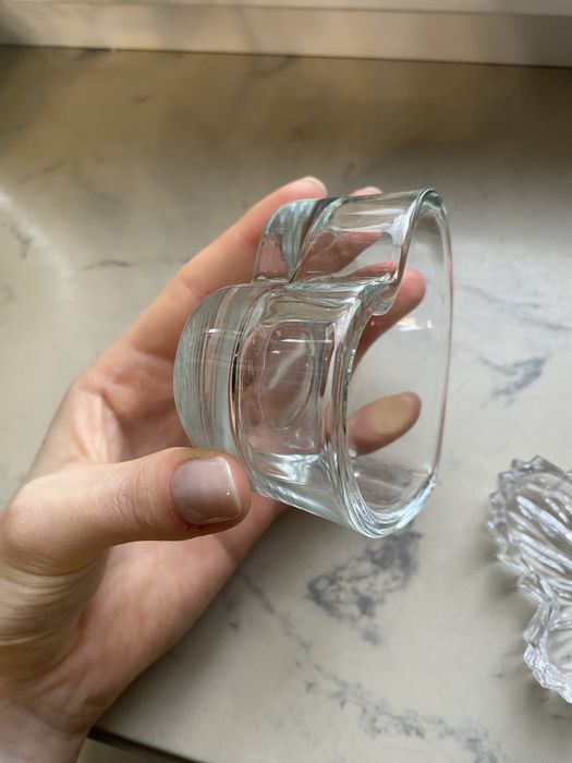 Szklane pojemniczki serce i motyl