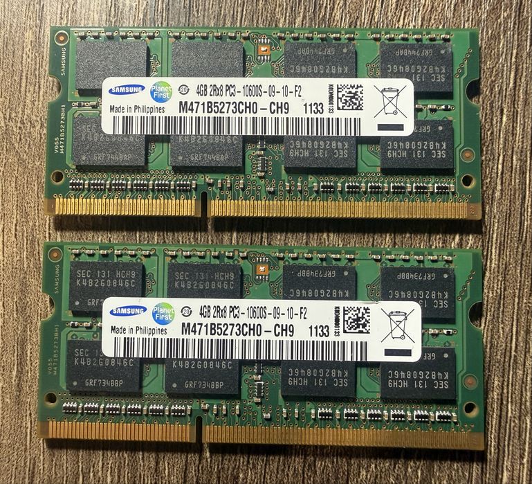 Оперативна памʼять SO-DIMM M471B5273CH0 Samsung  DDR3 8GB, 4gb + 4gb