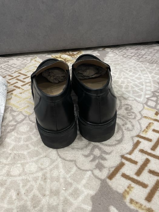 Лоферы кожаные черные zara