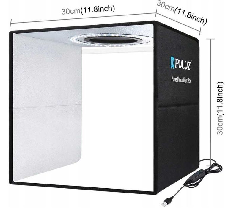 PULUZ Przenośne studio fotograficzne 30×30cm Lightbox LED