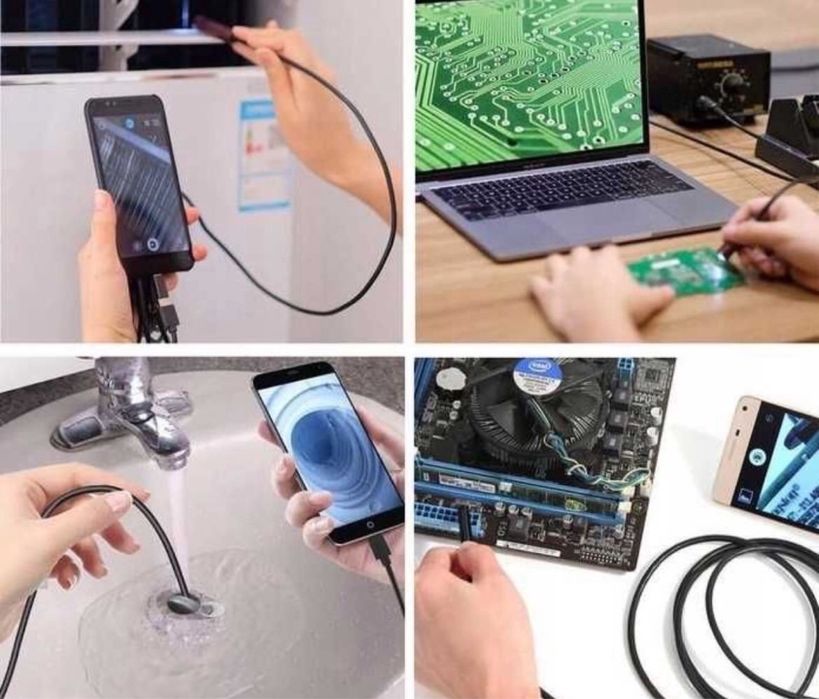 Цифровой эндоскоп Xiamen 3 в 1 камера micro USB/USB/Type-C гибкий 1 м