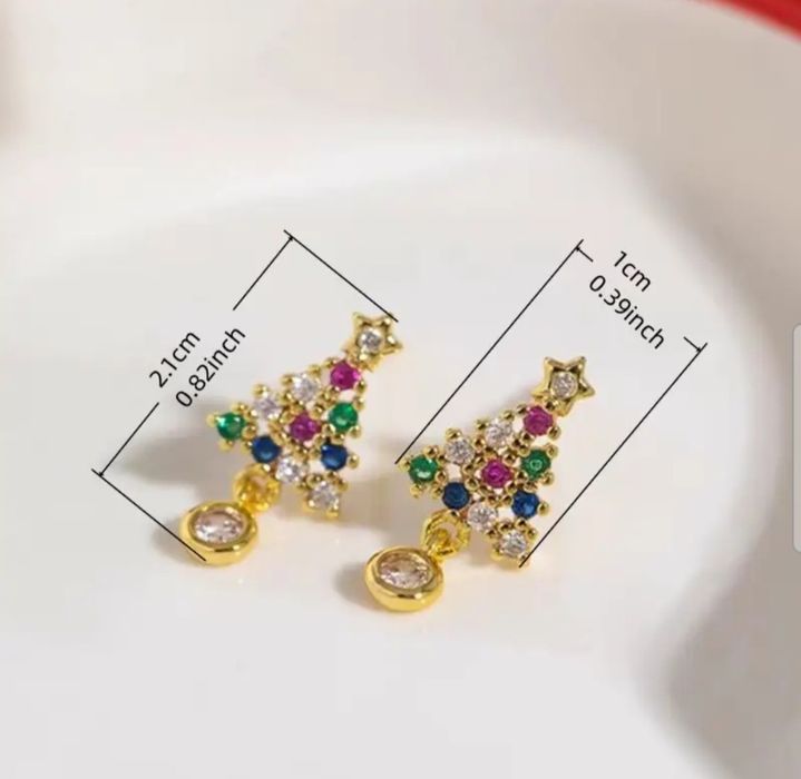 Kolczyki świąteczne choinki nowe