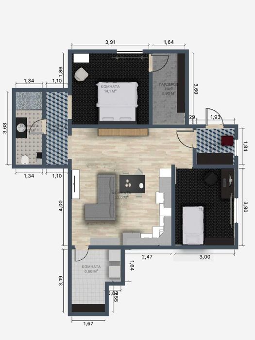 Продаж квартири Давидів в новобудові 78м2