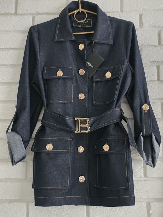 Komplet jeansowy Balmain rozmiar S