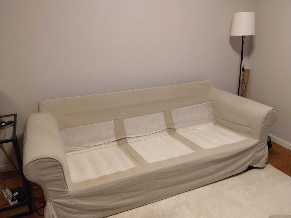 Sofa EKTORP Sofá 3 lugares, Kilanda bege claro