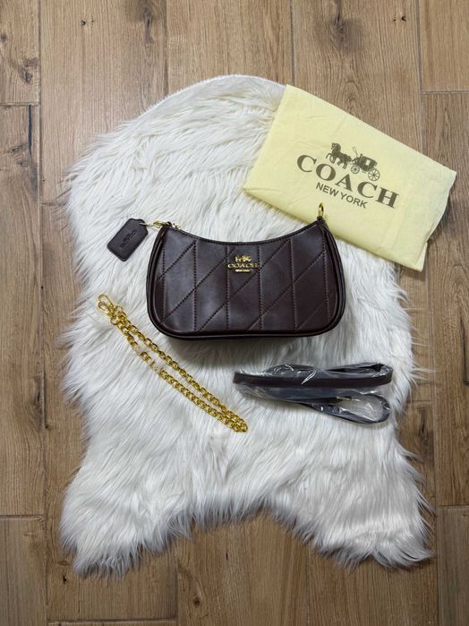 Сумка через плече COACH | елегантна жіноча сумочка КОУЧ у класичному та стильному виконанні