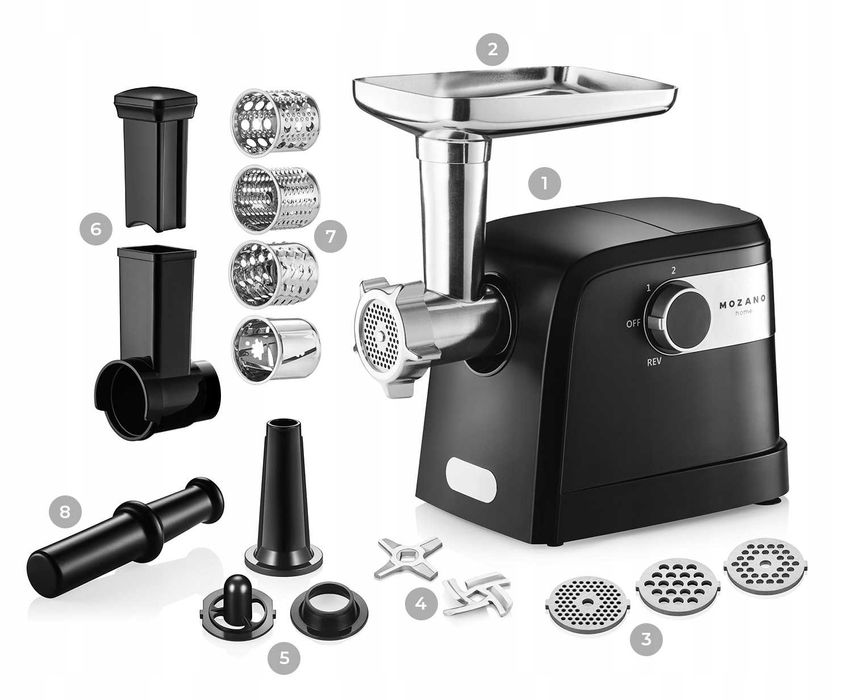 MEGA ZESTAW maszynka do mielenia mięsa szatkownica elektryczna młynek