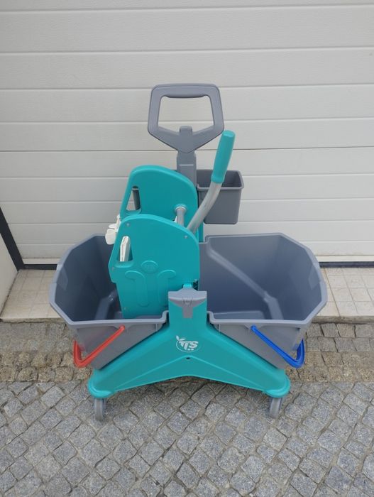 Carrinho de Limpeza Profissional com Dois Baldes e Espremedor