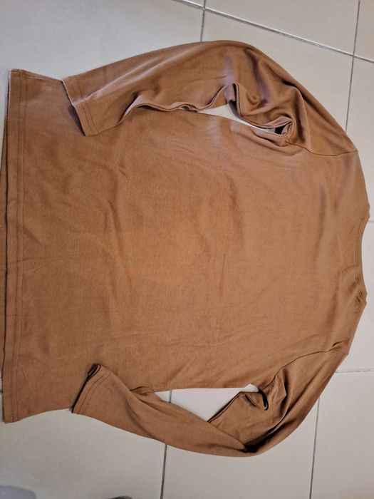 Camisola Básica Manga Comprida Castanho Claro / Camel Tam M/L