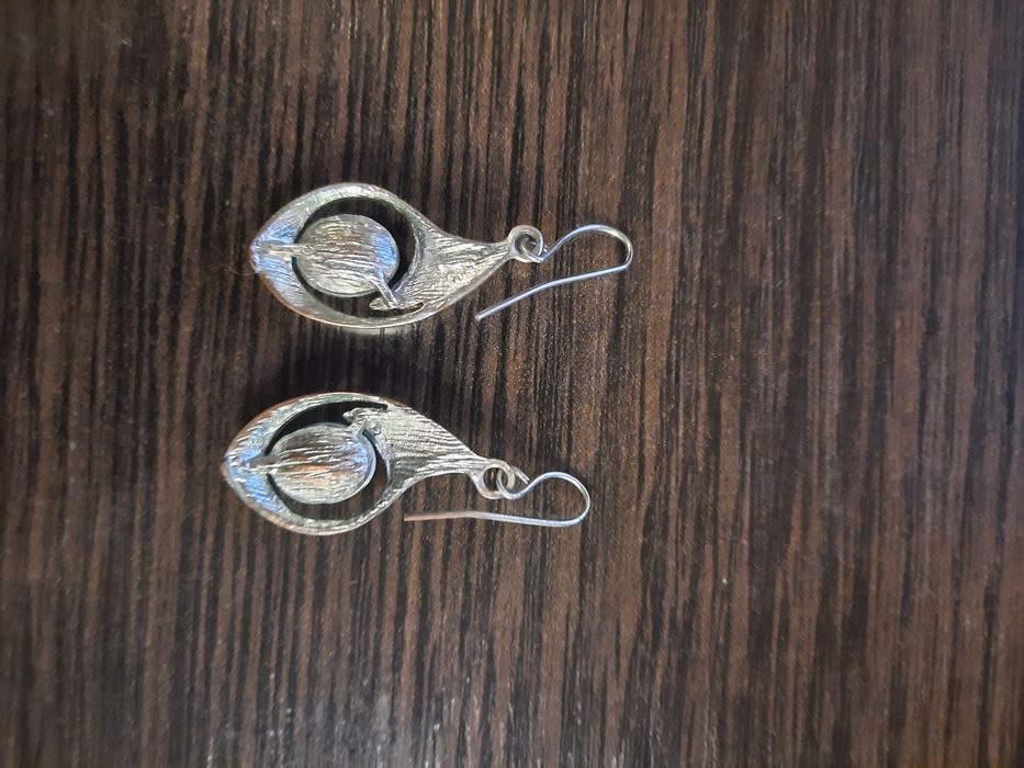 Сережки с голубыми камушками серьги бижутерия