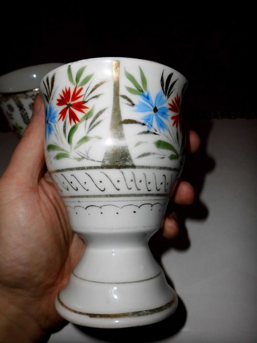 Kolekcja Pucharków MAZAGRAN.Biedermeier XIX w. Ręcznie Malowane.6.szt.