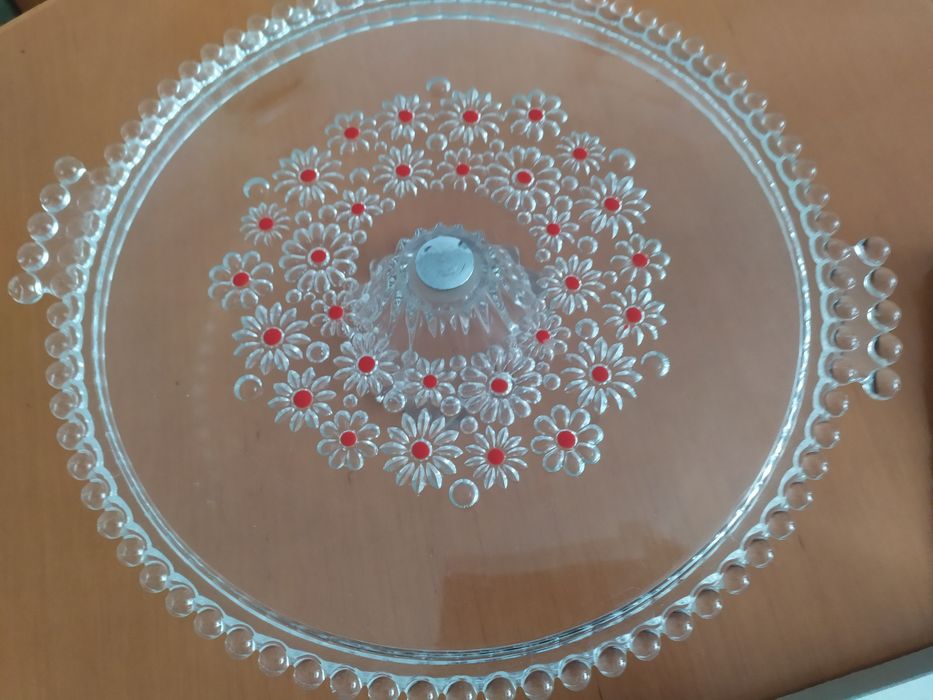 Patera duża szklana na nodze, miseczki i misa WALTHERGLAS MADE IN GERM