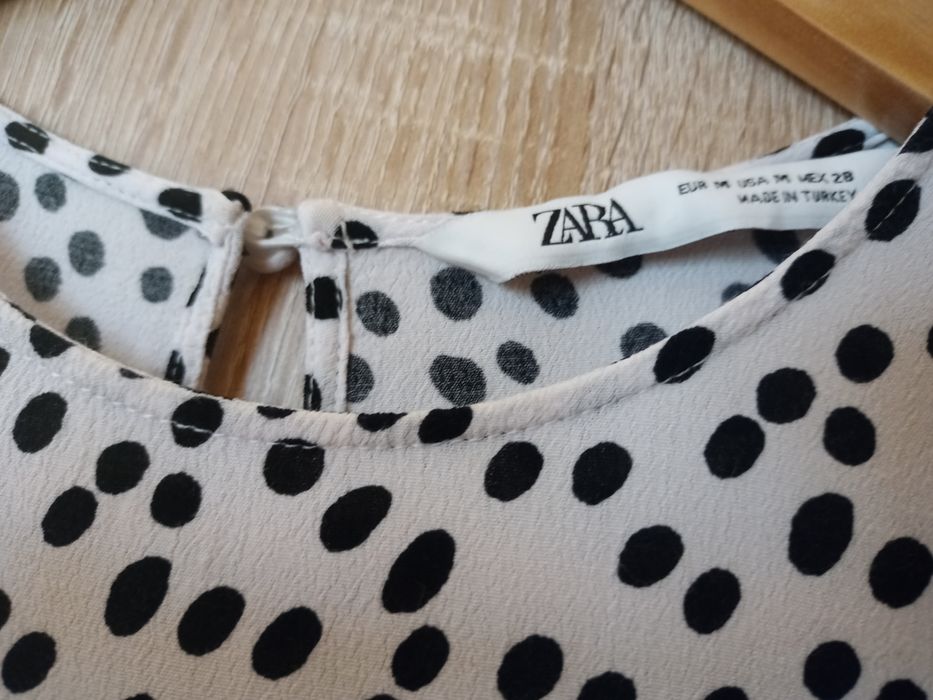Zara blogerska sukienka w kropki  groszki 38