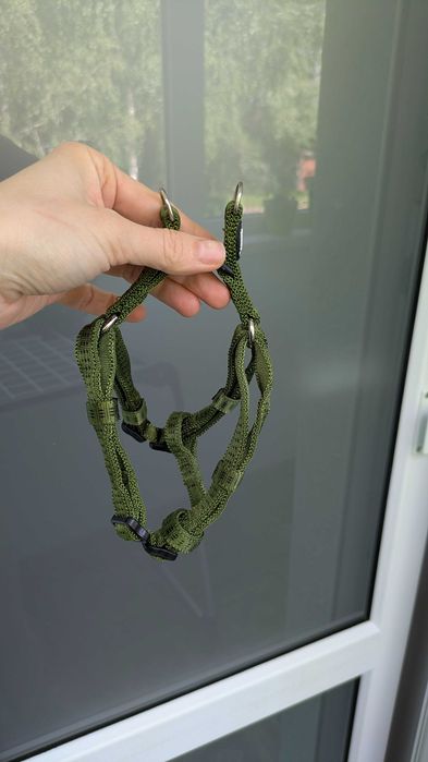 Шлейка для собак зелена Nobby Soft Grip Step-in Harness розмір XS-S