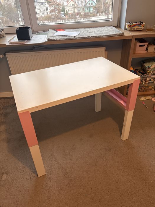 Biurko Regulowane Ikea biało różowe