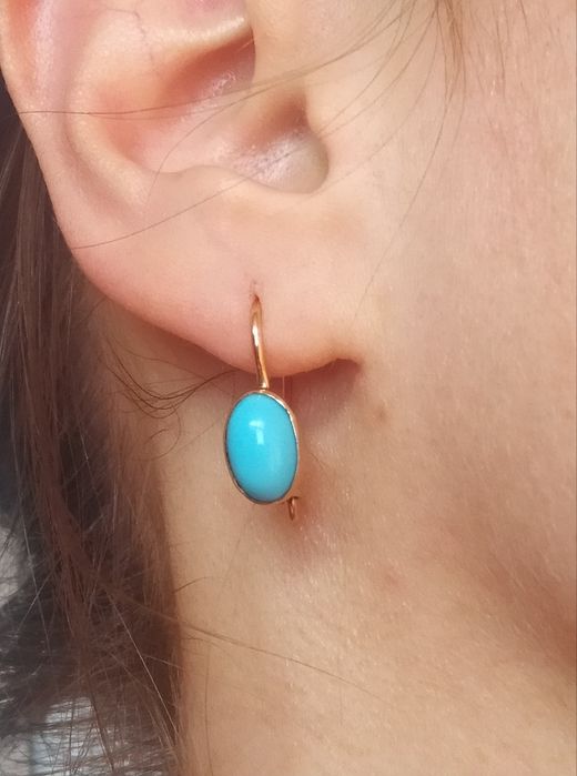 2.92 Золоті сережки з бірюзою