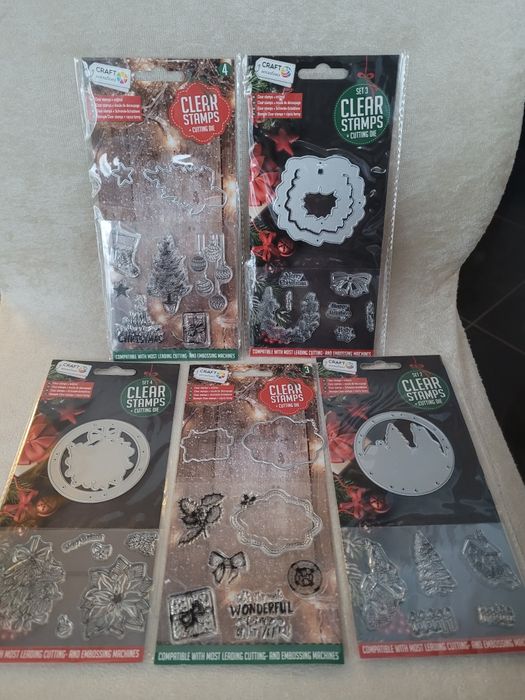 Stempelki wykrojniki Craft scrapbooking świąteczne komplet