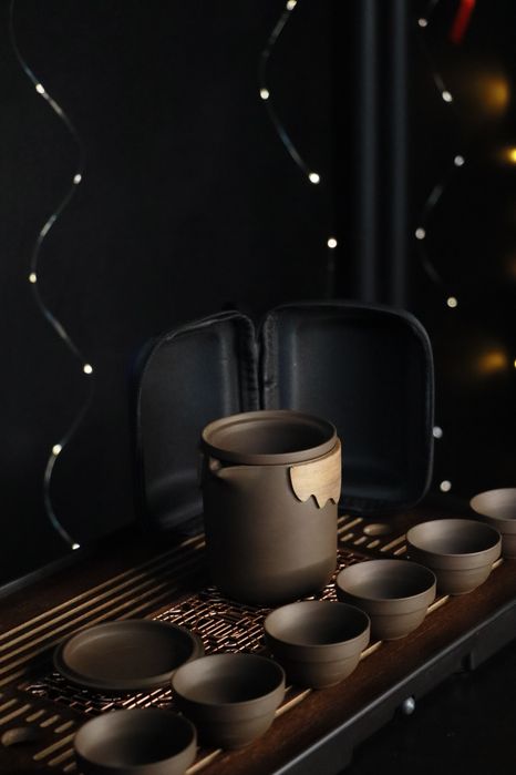 Глиняний чайний набір  — чайник 250 мл + 6 піал по 35 мл