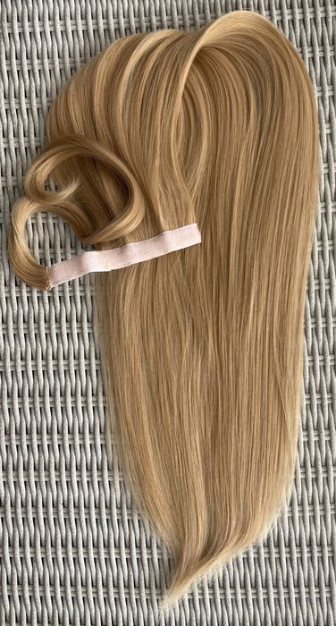 Premium Ultra włosy doczepiane, miodowy blond, kucyk 395.