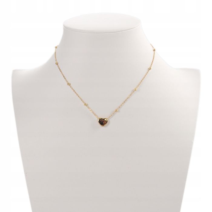 Łańcuszek Celebrytka Kuleczki Serce Złota Stal 123