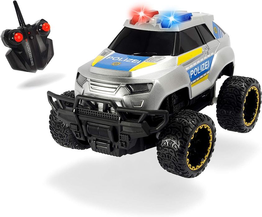 Dickie Toys RC Police Offroader, RTR, samochód policyjny, zdalnie sterowany, z pilotem, do 8 km/h, dla dzieci od 6 lat, 20 cm