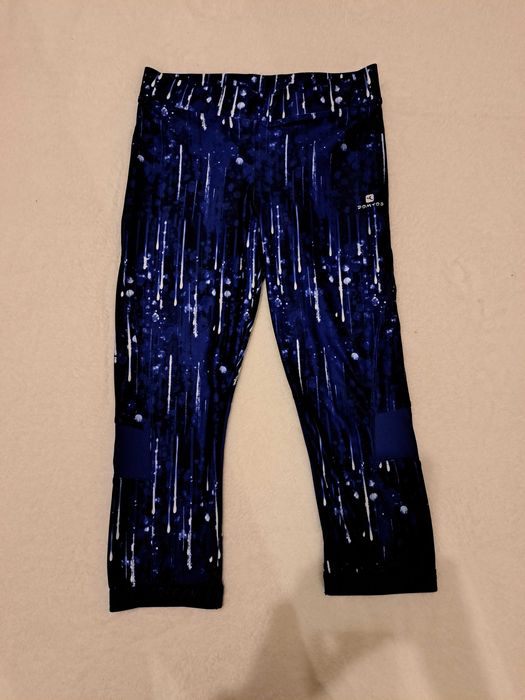 Legginsy 3/4 granatowo- czarno-białe  roz. S-M