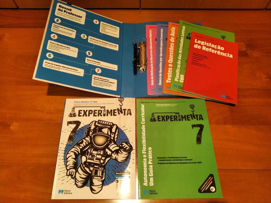 Físico-Química, 7.º ano: dossiês do professor e manuais escolares