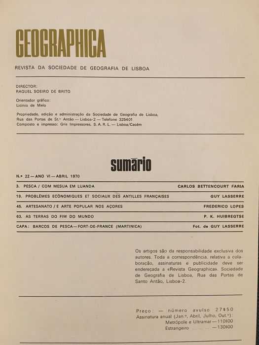 Geographica. Balantas. Açores. Porto Covo. Angola