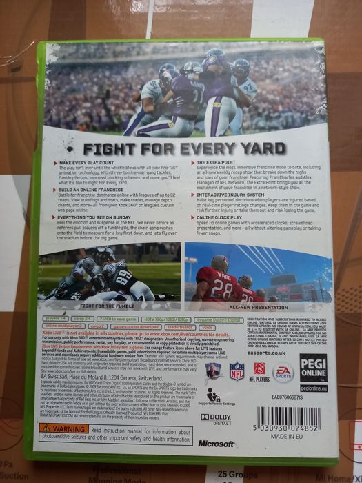 Gra NFL Madden 10 na xbox 360 Nfl10