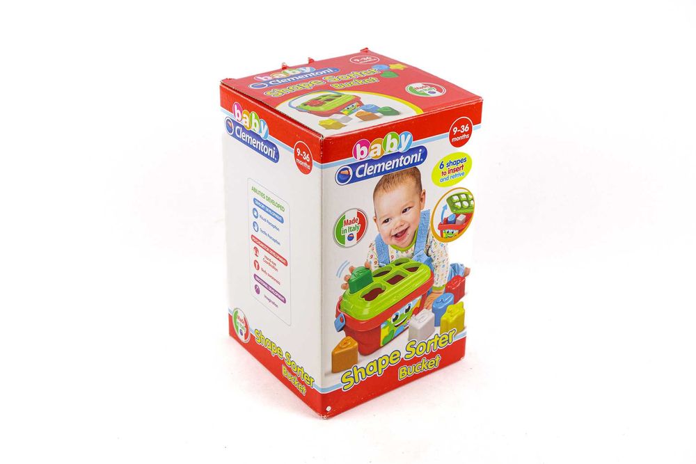 Brinquedo balde formas e cor Clementoni peças de encaixe para bébé
