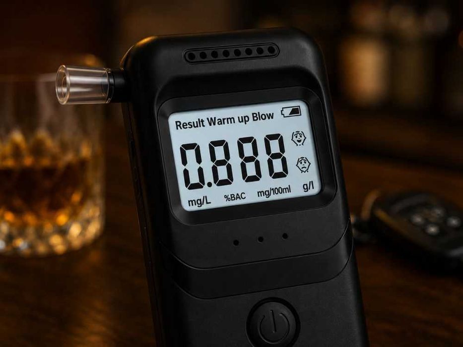 Cyfrowy alkomat LCD do pomiaru alkoholu + 5 ustników