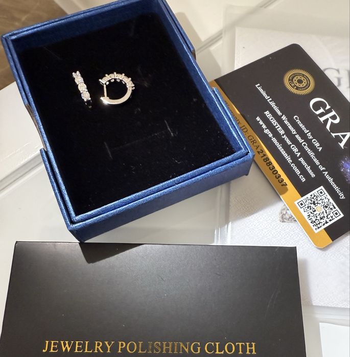 1 ct Сережки кольца с бриллиантами муассанитами серебро 925