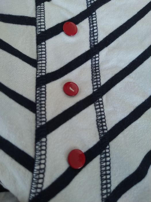 Blusa / Camisola às riscas com botões vermelhos - Punto Roma - Tam. S