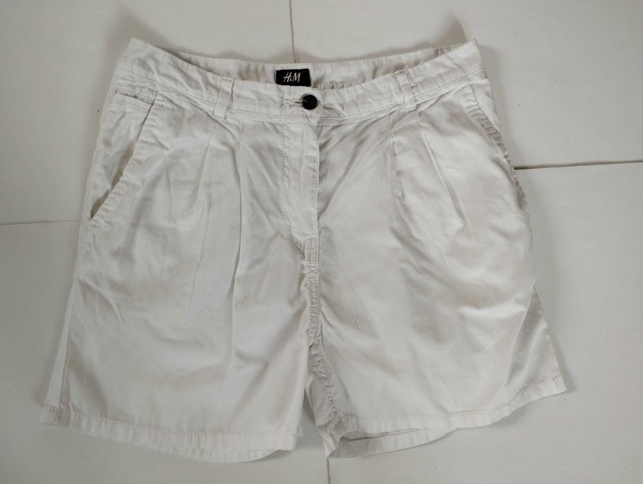 h&M szorty krotkie spodenki biale 34