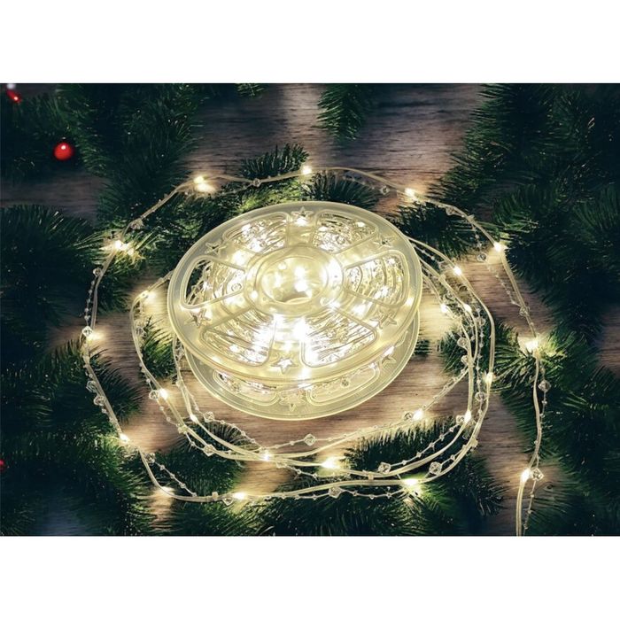 Гірлянда Капля Роси з перлами 400 лед білий і теплий колір 50м Новинка