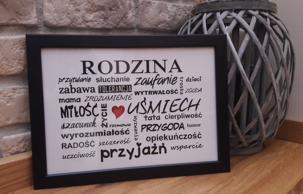 Ramka z sentencją, napis, obraz, grafika A4