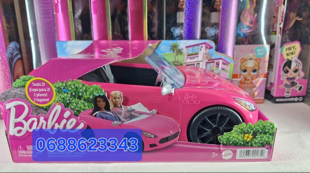 Barbie Рожевий кабріолет Барбі. Машинка ляльки Барби