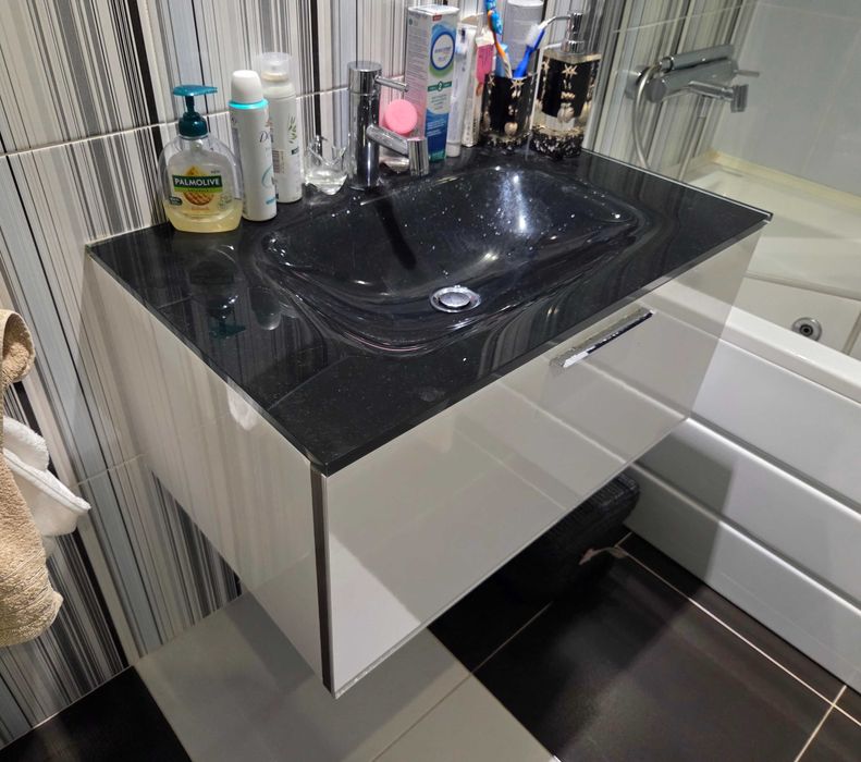 Móvel de Casa de Banho Suspenso (75cm) Branco + Lavatório