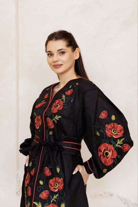 Сукня нова шикарна льон чорна останній розмір S -50%