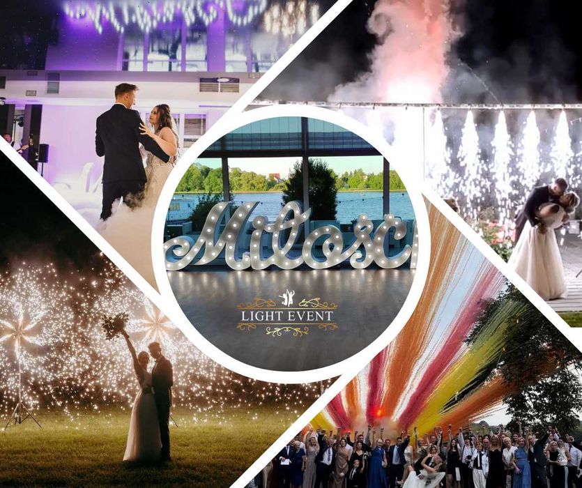 Ciezki dym, taniec w chmurach, napis milosc, fotobudka 360