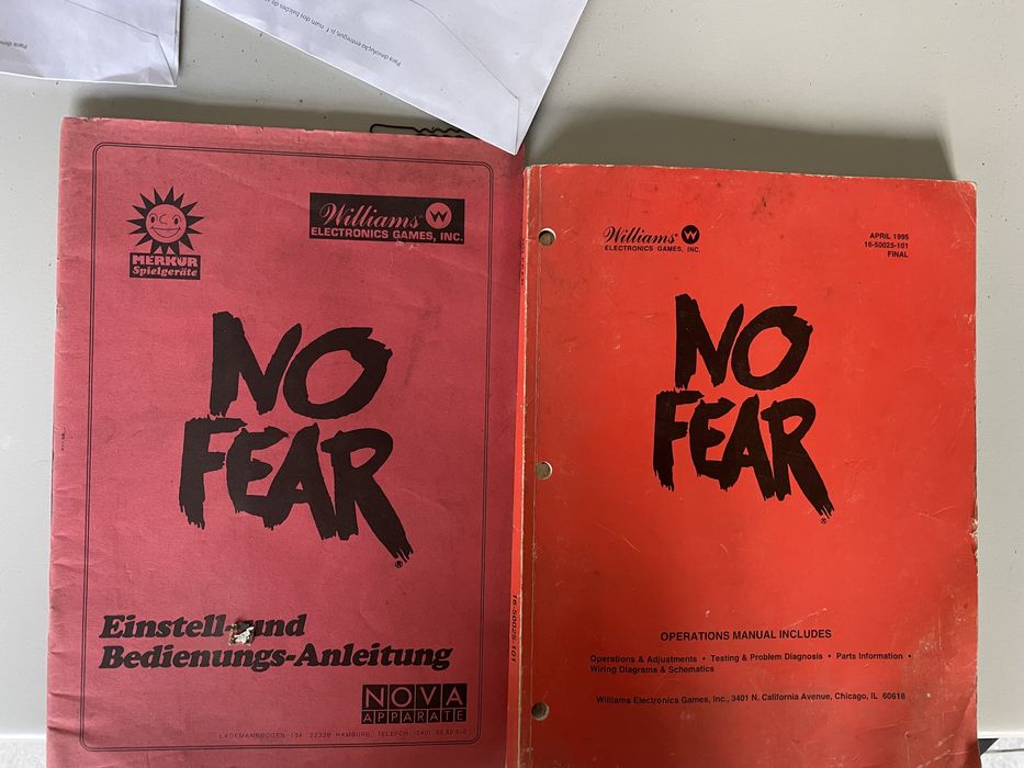 Manuais Flipper No Fear | Williams