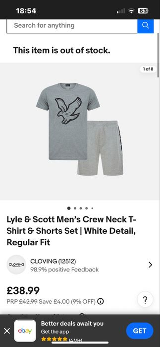 Костюм футболка і шорти Lyle & Scott Men’s