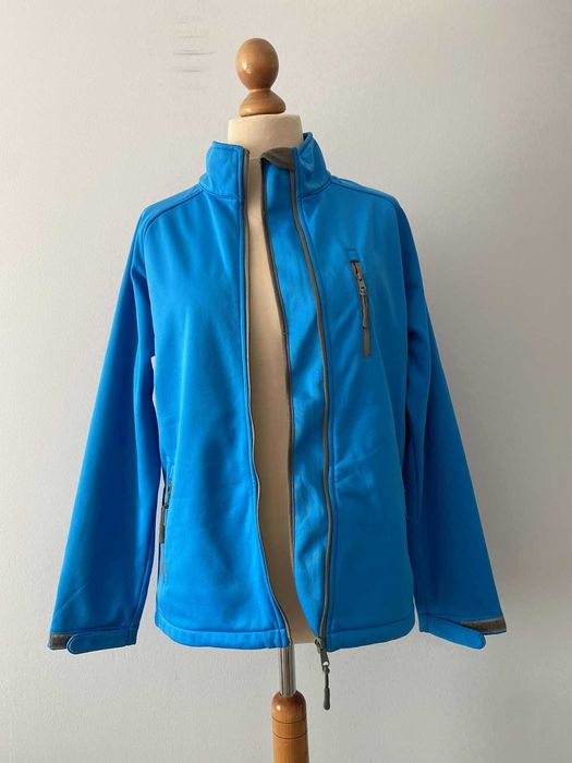 Bluza softshell kurtka sportowa trekkingowa niebieska polar M