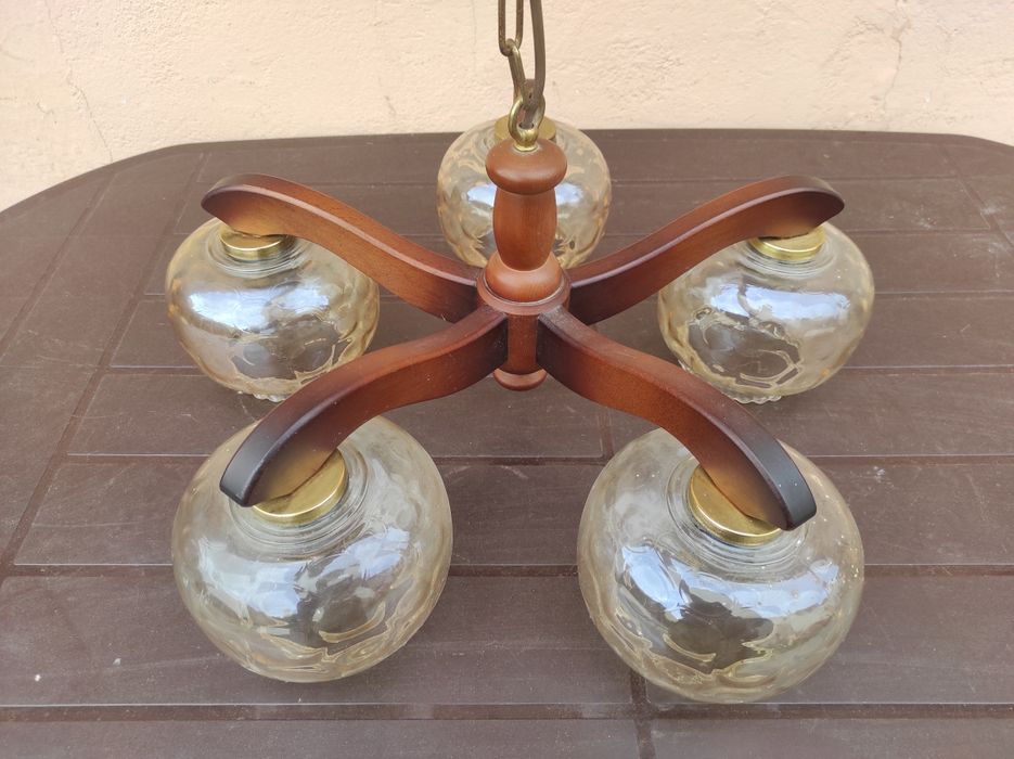 Lampa żyrandol stara prl