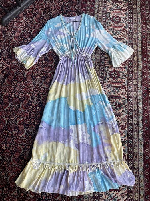 Sukienka z wiskozy pastelowa