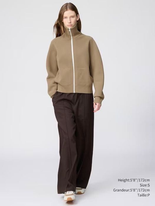 Бежевий zip кардиган Uniqlo - розмір XS