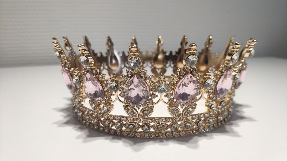 Корона на торт 15;12,5;6;3 см, глітер (блистівки), топер